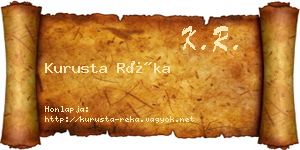 Kurusta Réka névjegykártya